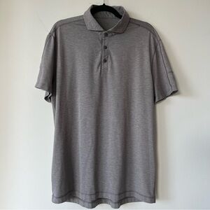 Lululemon Soft Jersey Polo Shirt Men’s XL Gray Stretch Casual Classic Fit Golf